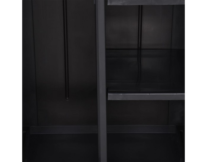 Sonata H Градински шкаф за съхранение, черен, 65x45x172 см, PP ратан