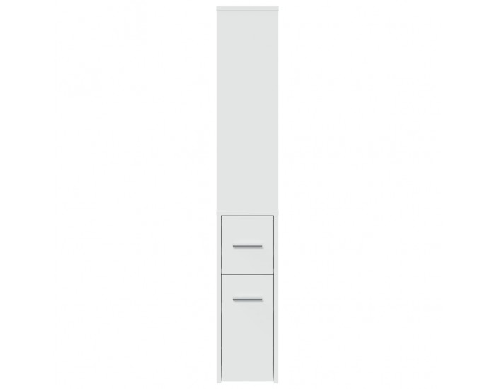 Sonata H Тесен скрин за баня с колелца, бял, инженерно дърво