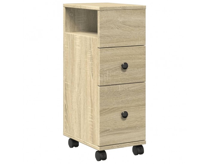 Sonata H Тесен шкаф за баня с колелца, дъб сонома, инженерно дърво