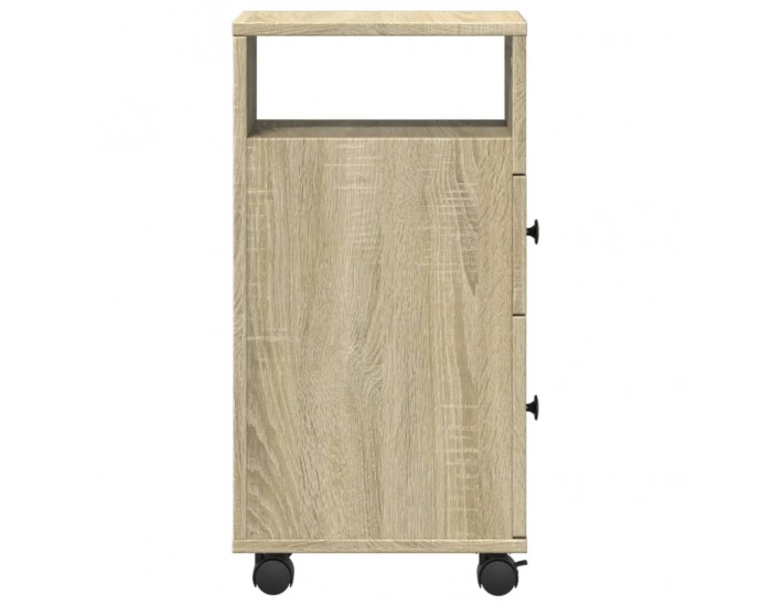 Sonata H Тесен шкаф за баня с колелца, дъб сонома, инженерно дърво