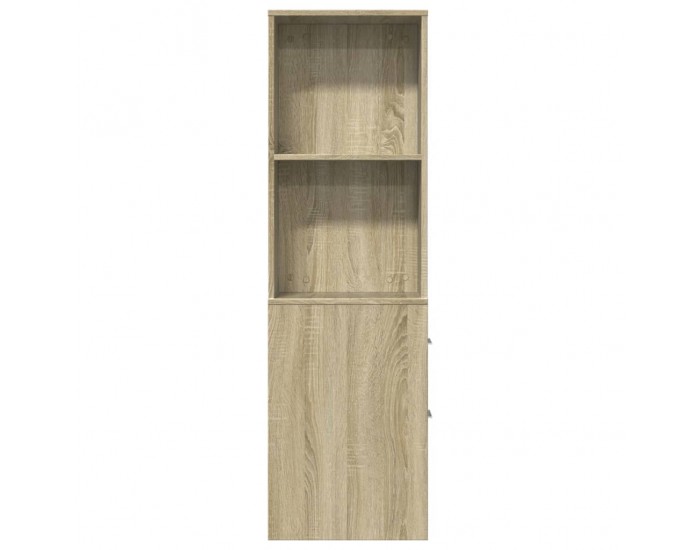 Sonata H Тесен скрин за баня с колелца, дъб сонома, инженерно дърво