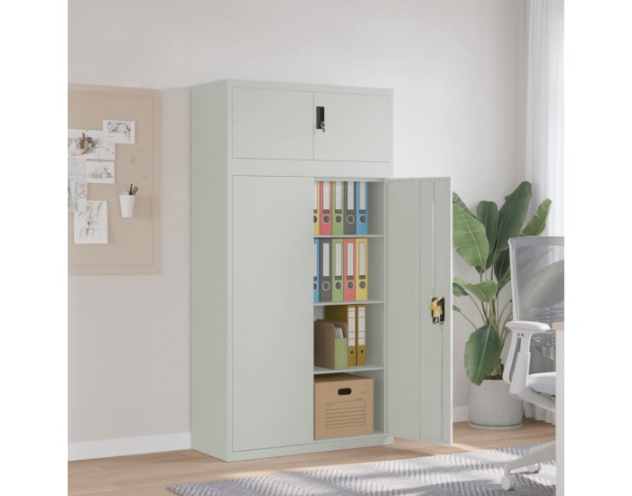 Sonata H Шкаф за папки светлосив 90x40x180 см стомана