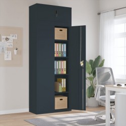 Sonata H Шкаф за папки антрацит 90x40x240 см стомана Sonata H Шкаф за папки антрацит 90x40x240 см стомана - Гардероби