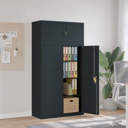 Sonata H Шкаф за папки антрацит 90x40x180 см стомана Sonata H Шкаф за папки антрацит 90x40x180 см стомана - Гардероби