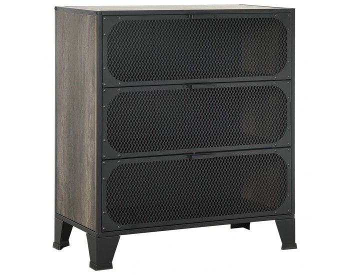 Sonata H Шкафове за съхранение, 2 бр, сиви, 72x36x82 см, метал и МДФ