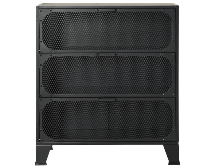 Sonata H Шкафове за съхранение, 2 бр, сиви, 72x36x82 см, метал и МДФ