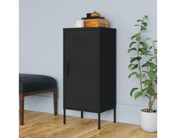 Sonata H Шкаф за съхранение, черен, 42,5x35x101,5 см, стомана