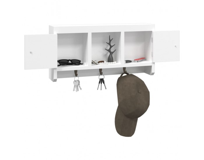 Sonata H Шкаф за ключове бял 40x8,5x20 см инженерно дърво и стомана