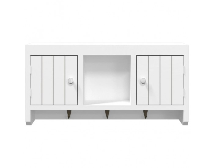 Sonata H Шкаф за ключове бял 40x8,5x20 см инженерно дърво и стомана