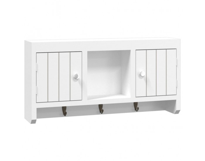 Sonata H Шкаф за ключове бял 40x8,5x20 см инженерно дърво и стомана