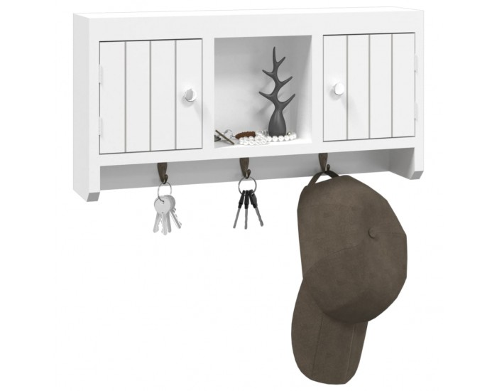 Sonata H Шкаф за ключове бял 40x8,5x20 см инженерно дърво и стомана