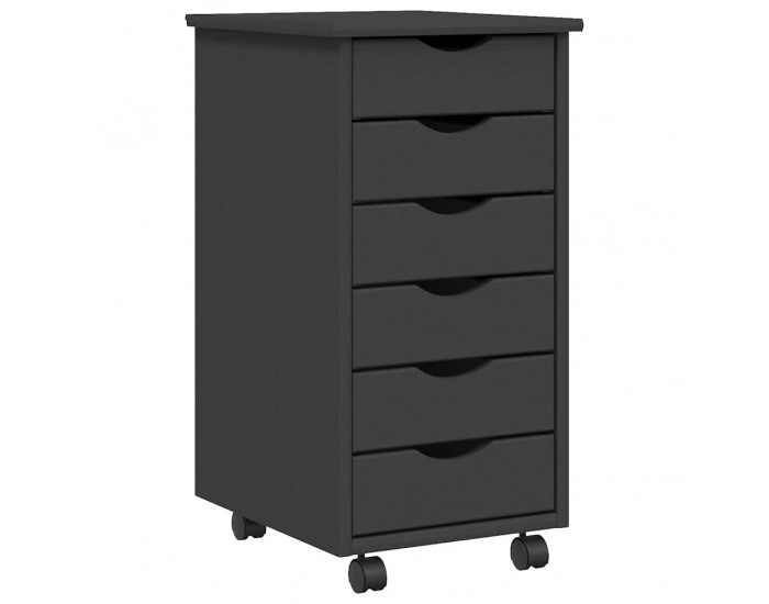 Sonata H Шкаф с чекмеджета на колелца MOSS, сив, бор масив