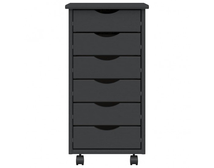 Sonata H Шкаф с чекмеджета на колелца MOSS, сив, бор масив