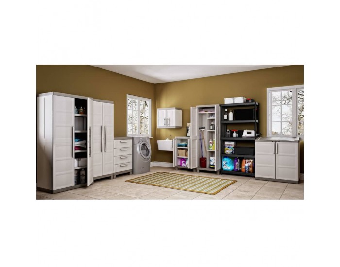 Keter Нисък шкаф за съхранение Excellence, бежово и таупе, 97 см