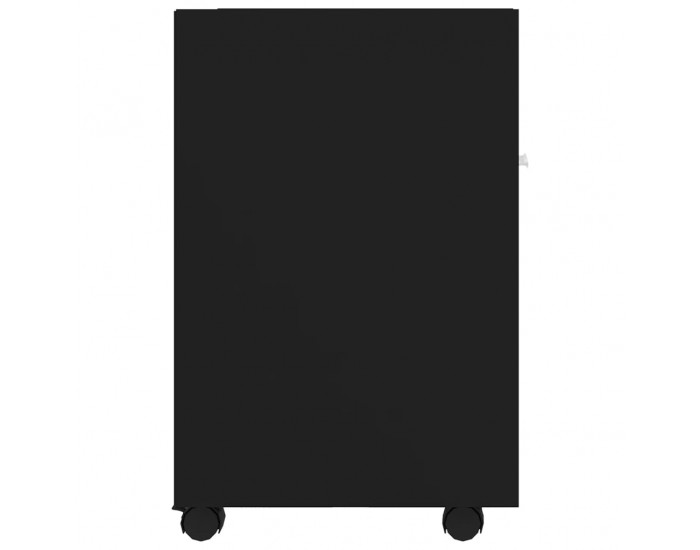 Sonata H Страничен шкаф с колелца, черен, 33x38x60 см, инженерно дърво