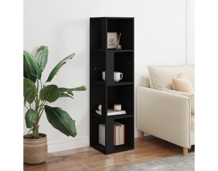 Sonata H Ъглов шкаф, черен, 33x33x132 см, ПДЧ