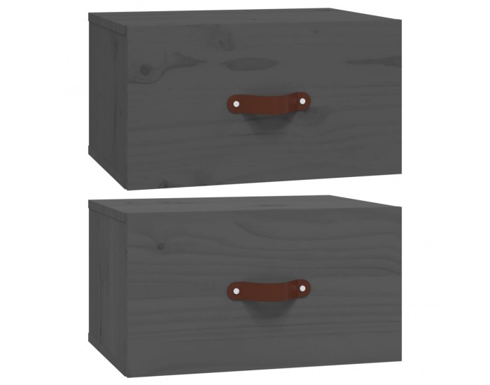 Sonata H Нощни шкафчета за стенен монтаж, 2 бр, сив 40x29,5x22 см