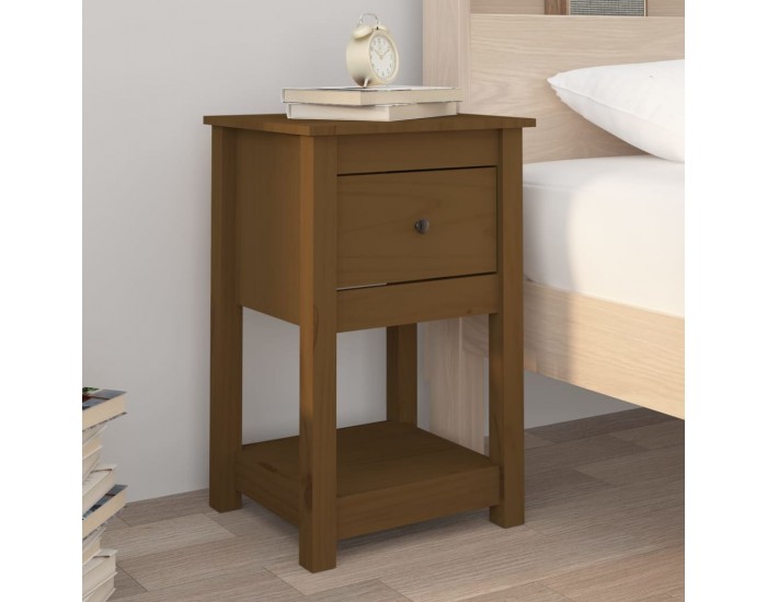 Sonata H Нощно шкафче, меденокафяво, 40x35x61,5 см, борово дърво масив