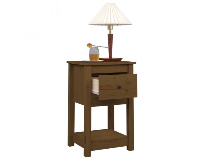 Sonata H Нощно шкафче, меденокафяво, 40x35x61,5 см, борово дърво масив