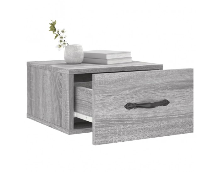 Sonata H Нощни шкафчета за стенен монтаж, 2 бр, сив сонома, 35x35x20 см