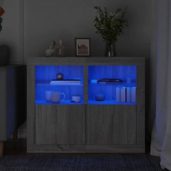 Sonata H Странични шкафчета с LED, 2 бр, сив сонома, инженерно дърво Sonata H Странични шкафчета с LED, 2 бр, сив сонома, инженерно дърво - Гардероби