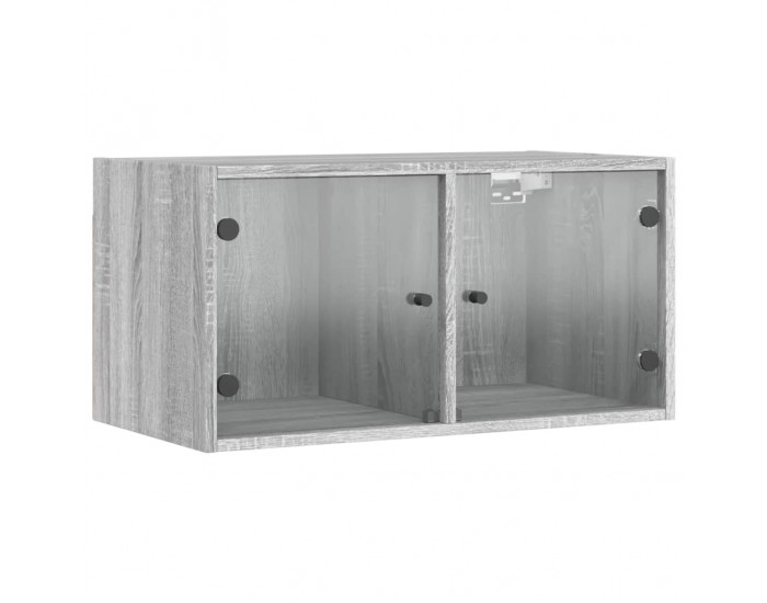 Sonata H Стенен шкаф със стъклени врати, сив сонома, 68,5x37x35 см