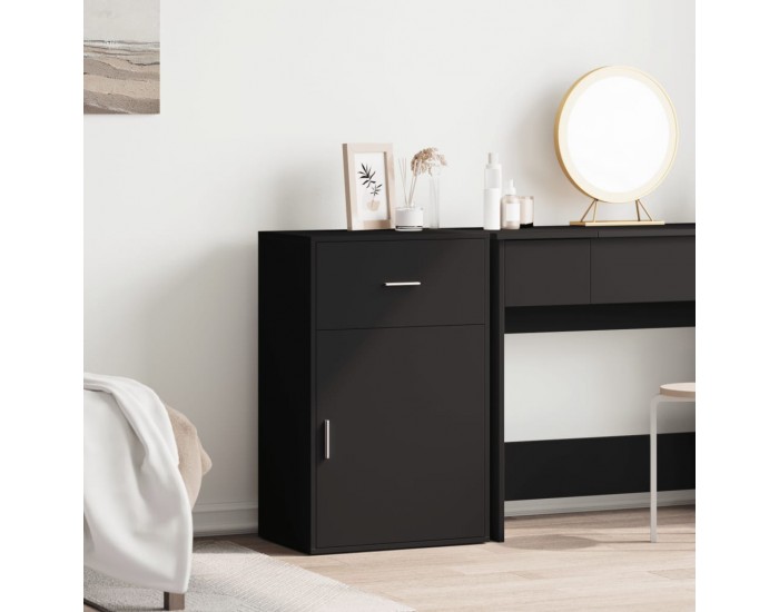 Sonata H Шкаф за съхранение, черен, 56,5x39x90 см, инженерно дърво