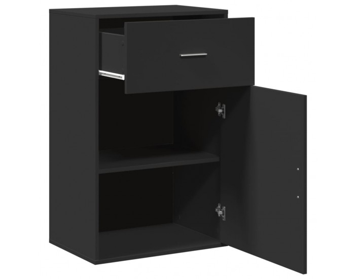 Sonata H Шкаф за съхранение, черен, 56,5x39x90 см, инженерно дърво