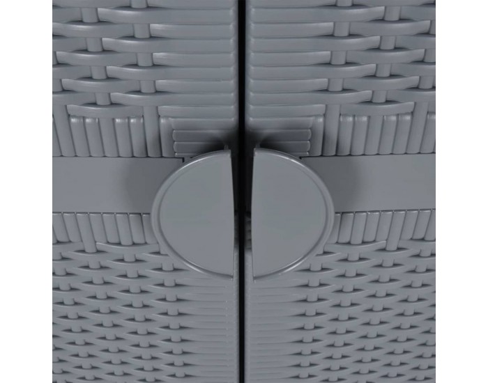 Sonata H Градински шкаф за съхранение, сив, 65x45x172 см, PP ратан