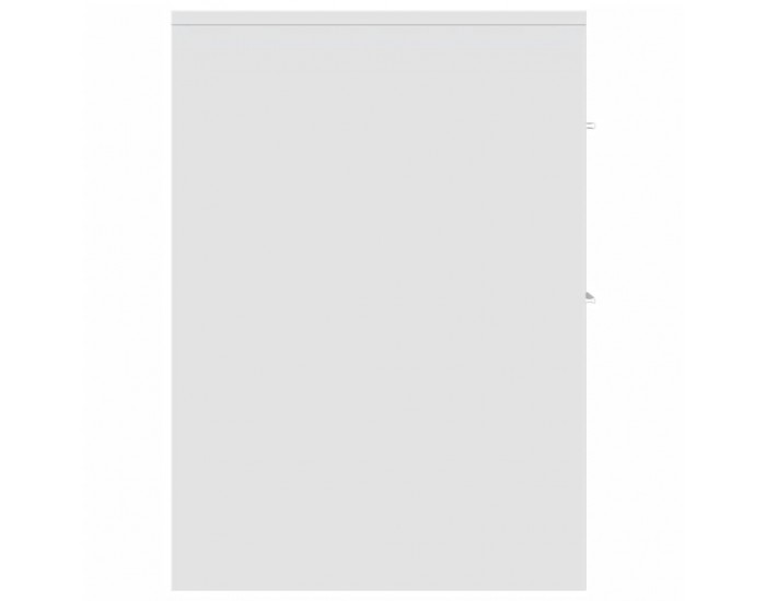 Sonata H Тесен скрин за баня с колелца, бял, инженерно дърво