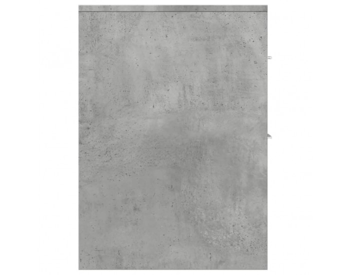 Sonata H Тесен скрин за баня с колелца, бетонно сив, инженерно дърво