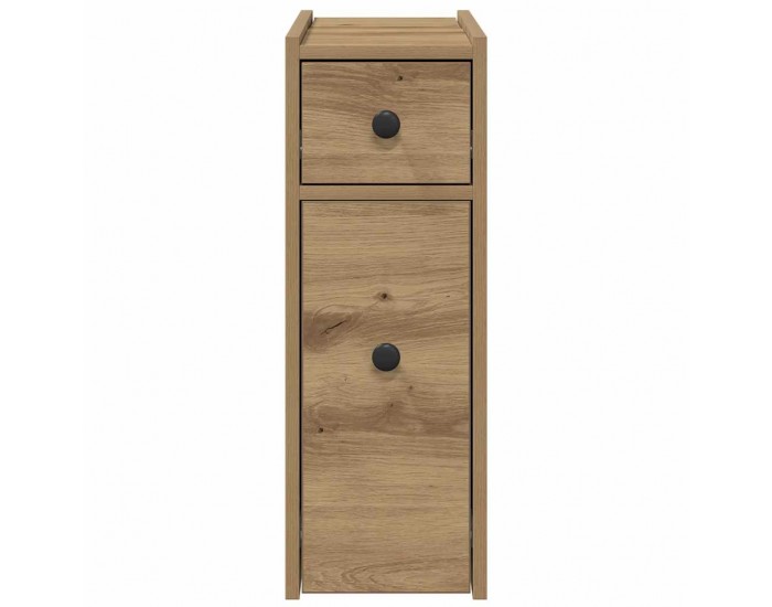 Sonata H Тесен скрин за баня с колелца, дъб артизан, инженерно дърво