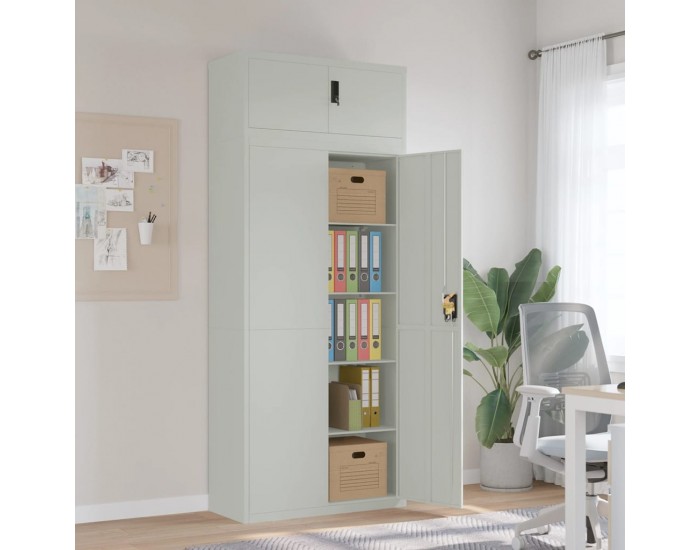 Sonata H Шкаф за папки светлосив 90x40x220 см стомана