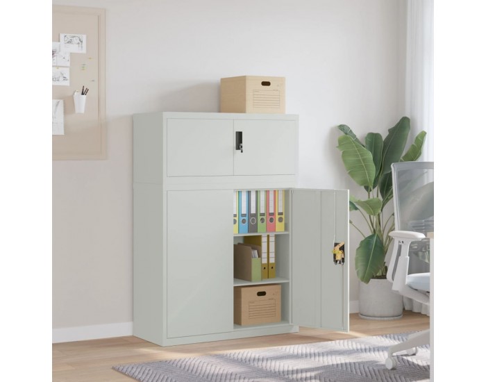 Sonata H Шкаф за папки светлосив 90x40x130 см стомана