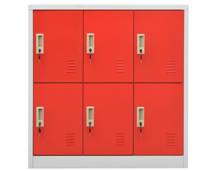Sonata H Заключващи шкафове 2 бр светлосиво/червено 90x45x92,5см стомана