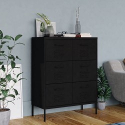 Sonata H Шкаф с чекмеджета, черен, 80х35х101,5 см, стомана Sonata H Шкаф с чекмеджета, черен, 80х35х101,5 см, стомана - Гардероби