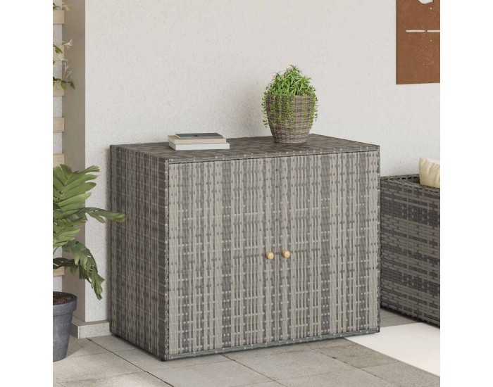 Sonata H Градински шкаф за съхранение сив 100x55,5x80 см полиратан