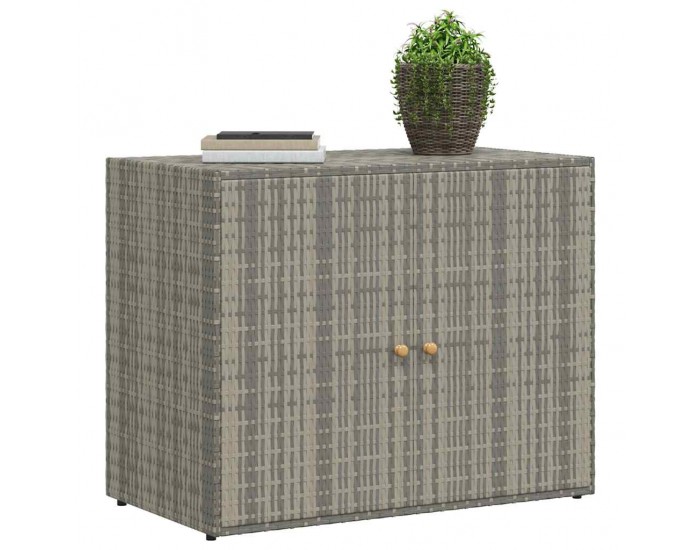 Sonata H Градински шкаф за съхранение сив 100x55,5x80 см полиратан