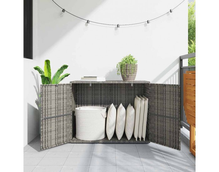 Sonata H Градински шкаф за съхранение сив 100x55,5x80 см полиратан