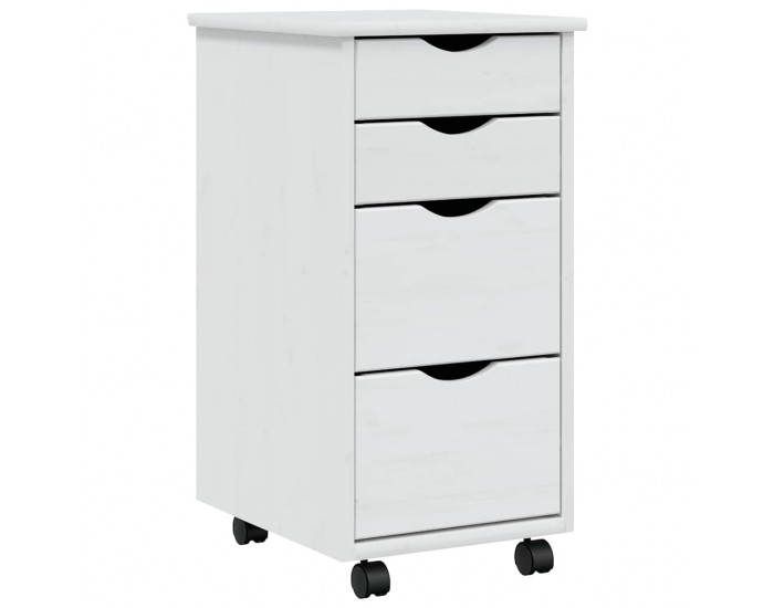 Sonata H Шкаф с чекмеджета на колелца MOSS, бял, бор масив