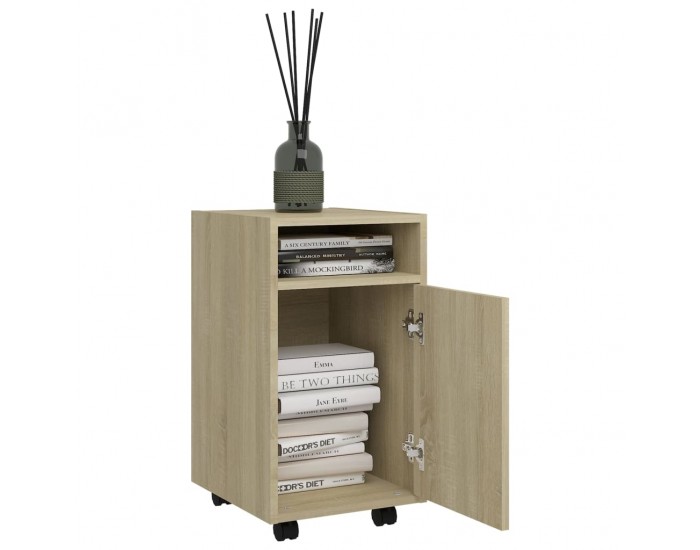 Sonata H Страничен шкаф с колелца дъб сонома 33x38x60 см инженерно дърво