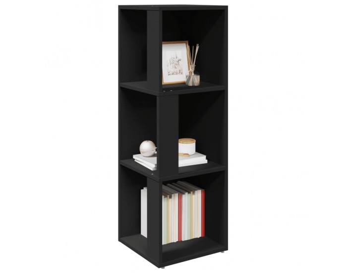 Sonata H Ъглов шкаф, черен, 33x33x100 см, инженерно дърво