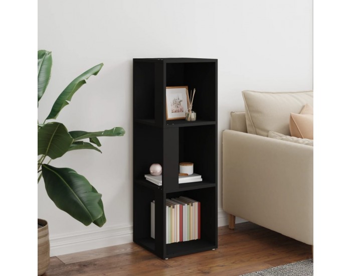 Sonata H Ъглов шкаф, черен, 33x33x100 см, инженерно дърво