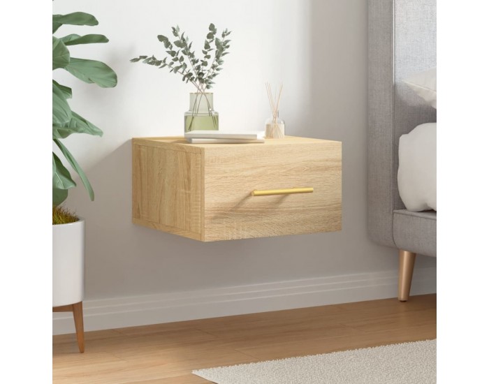 Sonata H Нощно шкафче за стенен монтаж, сонома дъб, 35x35x20 см
