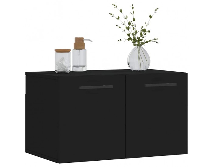 Sonata H Стенен шкаф, черен, 60x36,5x35 см, инженерно дърво