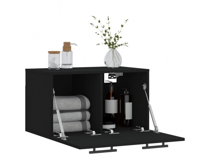 Sonata H Стенен шкаф, черен, 60x36,5x35 см, инженерно дърво