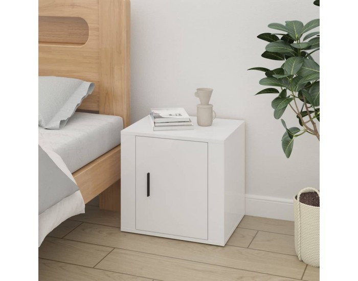 Sonata H Нощно шкафче, бял гланц, 50x39x47 см