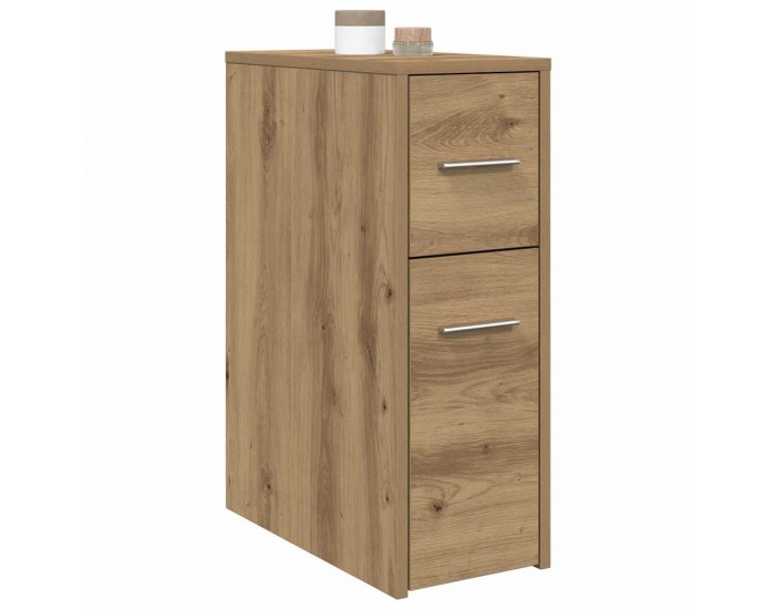 Sonata H Тесен скрин за баня с колелца, дъб артизан, инженерно дърво