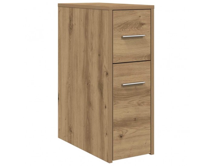 Sonata H Тесен скрин за баня с колелца, дъб артизан, инженерно дърво