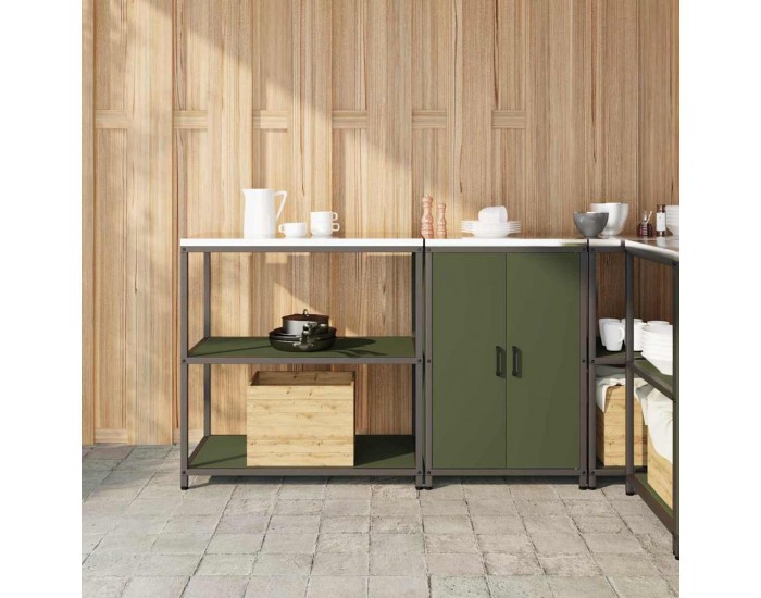 Sonata H Комплект за кухненско съхранение с рафт 2 pcs Маслинено зелено